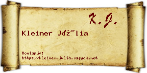 Kleiner Júlia névjegykártya