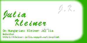 julia kleiner business card